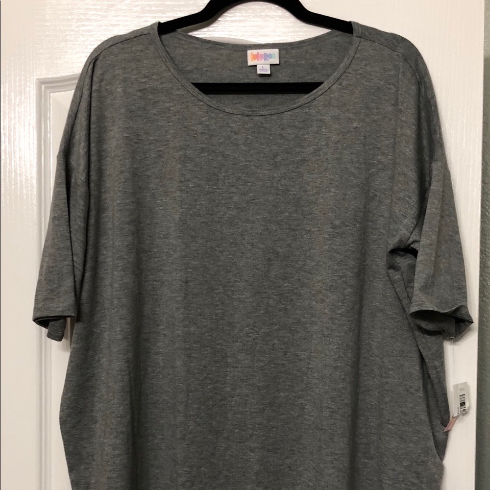 Solid Grey T-shirt material Irma - Size Large